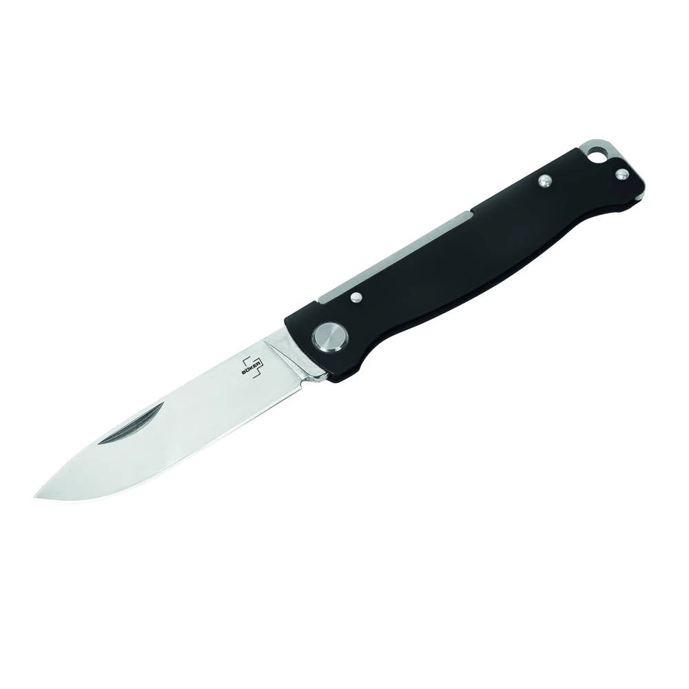 Couteau De Poche Atlas Black Manche Inox Boker Plus 3 Couteau De Poche Atlas Black Manche Inox Boker Plus