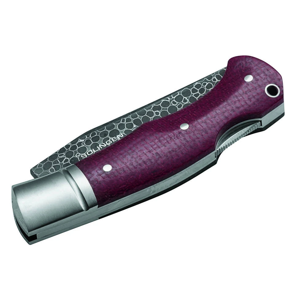 Couteau De Poche Boxer Damascus Manche Micarta Boker 4 Couteau De Poche Boxer Damascus Manche Micarta Boker - Image 2