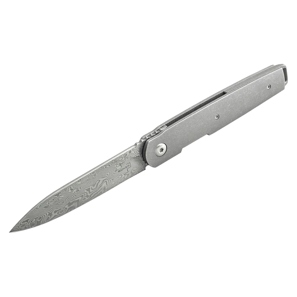 Couteau De Poche LFR Damascus Manche Titane Boker Plus 4 Couteau De Poche LFR Damascus Manche Titane Boker Plus - Image 2