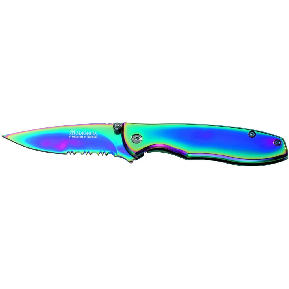 Couteau De Poche Rainbow II Manche Acier Boker Magnum 3 Couteau De Poche Rainbow II Manche Acier Boker Magnum