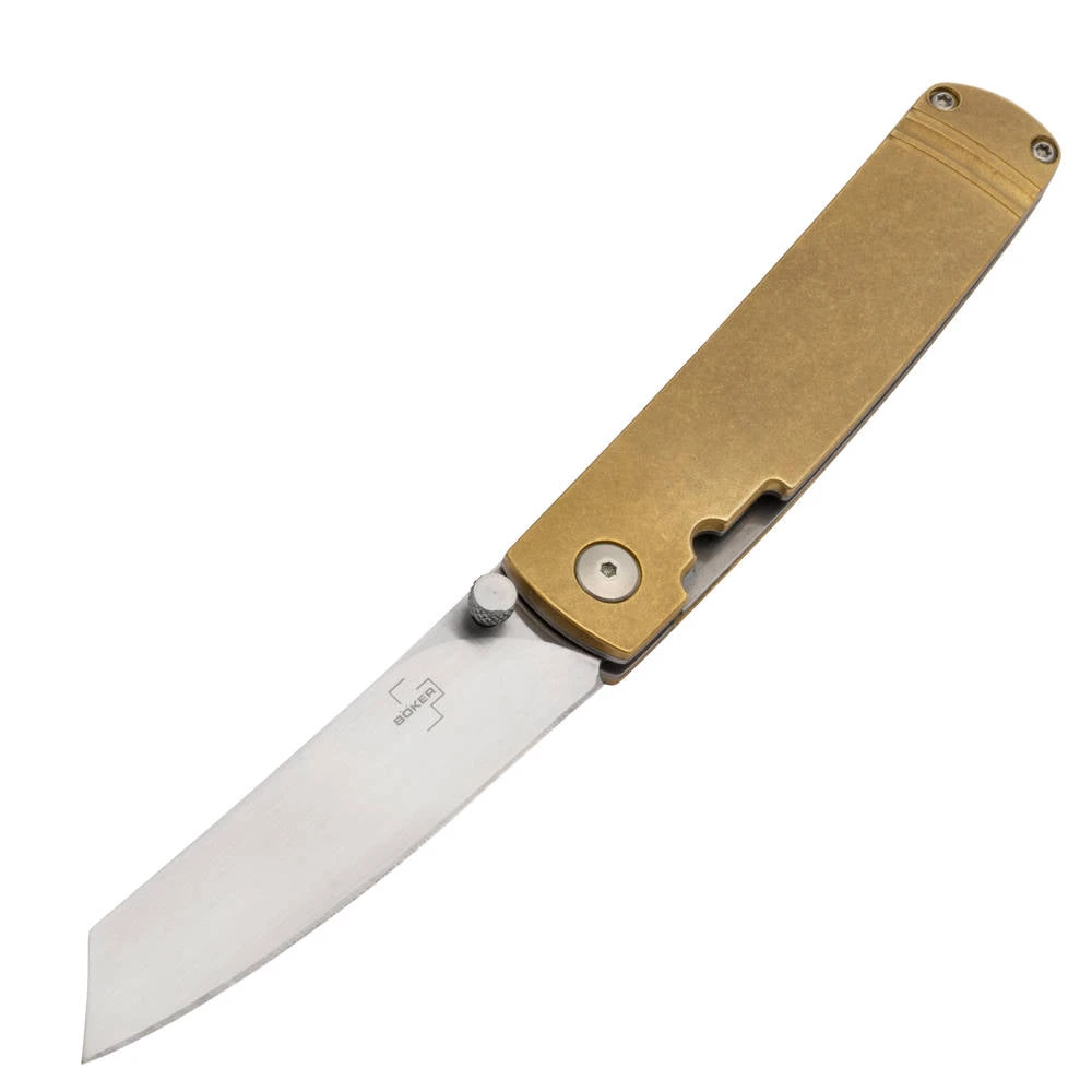 Couteau De Poche Tenshi Brass Manche Laiton Boker Plus 3 Couteau De Poche Tenshi Brass Manche Laiton Boker Plus